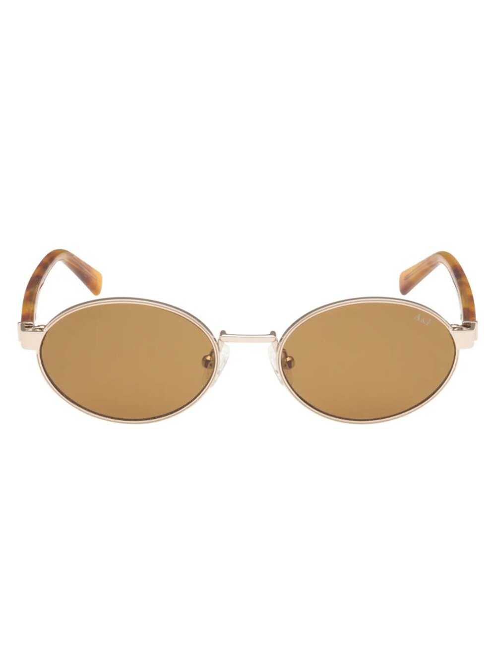 Aberombie & Fitch 51mm Oval Sunglasses Gold Amber Brown NWT
